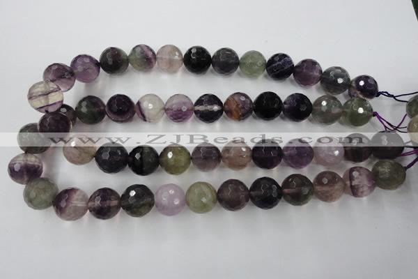 CFL407 15.5 inches 16mm faceted round rainbow fluorite beads