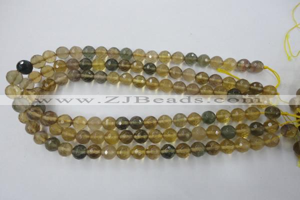 CFL454 15.5 inches 10mm faceted round rainbow fluorite beads