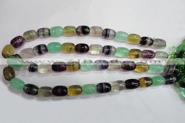 CFL772 15.5 inches 12*16mm drum rainbow fluorite gemstone beads