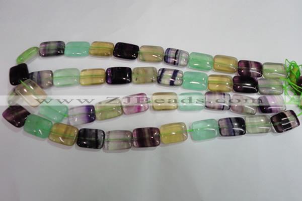 CFL794 15.5 inches 13*18mm rectangle rainbow fluorite gemstone beads