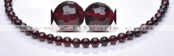 CGA19 15.5 inches 4mm faceted round natural garnet gemstone beads Wholesale