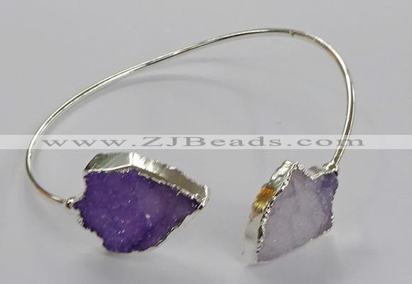 CGB1009 15*20mm - 18*25mm arrowhead druzy agate bangles wholesale