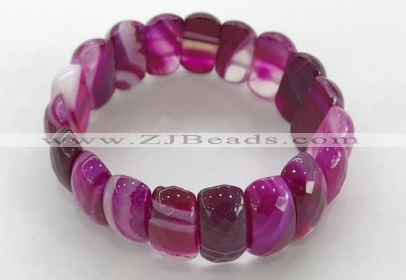 CGB3142 7.5 inches 11*23mm faceted oval agate bracelets