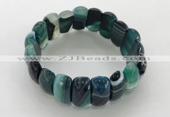 CGB3149 7.5 inches 11*23mm faceted oval agate bracelets