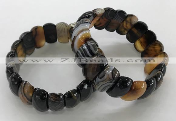 CGB3151 7.5 inches 11*23mm faceted oval agate bracelets