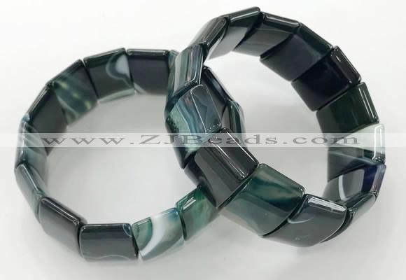 CGB3191 7.5 inches 15*25mm rectangle agate bracelets wholesale