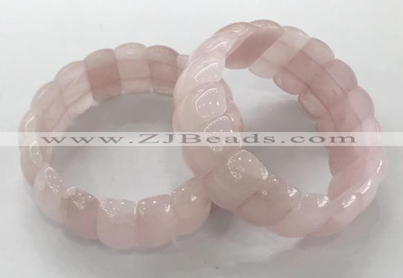 CGB3240 7.5 inches 12*25mm oval rose quartz bracelets