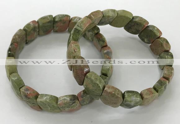 CGB3270 7.5 inches 10*15mm faceted marquise unakite bracelets