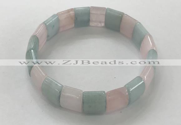 CGB3332 7.5 inches 10*15mm rectangle mixed gemstone bracelets