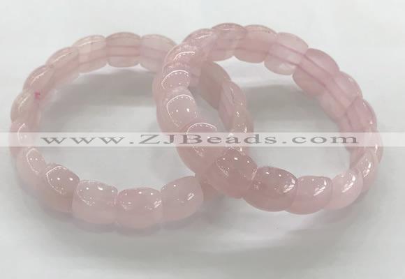 CGB3361 7.5 inches 10*15mm oval rose quartz bracelets