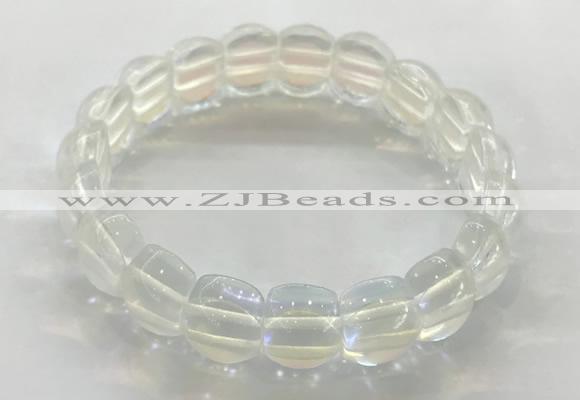 CGB3365 7.5 inches 10*15mm oval synthetic moonstone bracelets