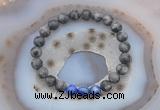 CGB6416 8mm round matte black labradorite & lapis lazuli  beaded bracelets