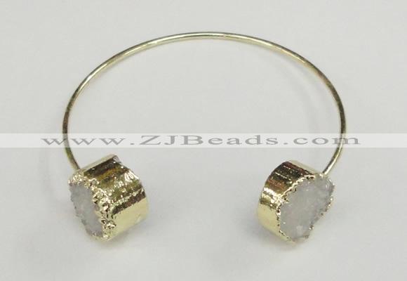 CGB731 15mm coin druzy agate gemstone bangles wholesale