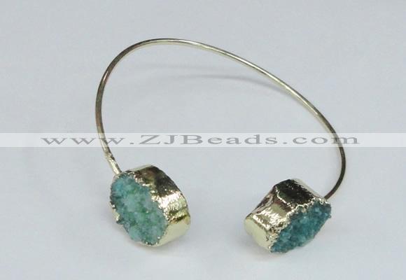 CGB757 13*18mm - 15*20mm oval druzy agate gemstone bangles