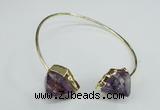 CGB768 13*18mm - 15*20mm faceted nuggets amethyst gemstone bangles