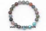 CGB8218 8mm Indian agate & blue howlite beaded stretchy bracelets