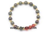 CGB8239 8mm dragon blood jasper & red agate beaded stretchy bracelets