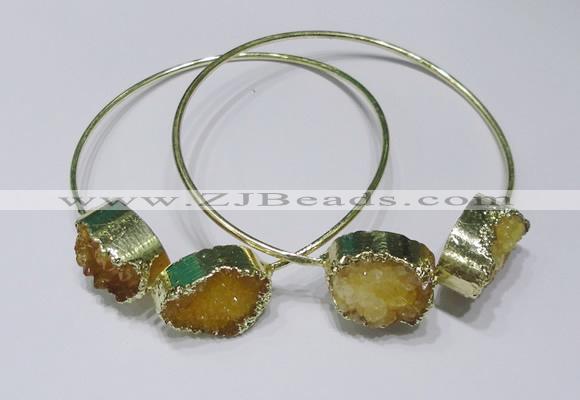 CGB828 13*18mm - 15*20mm oval druzy agate gemstone bangles