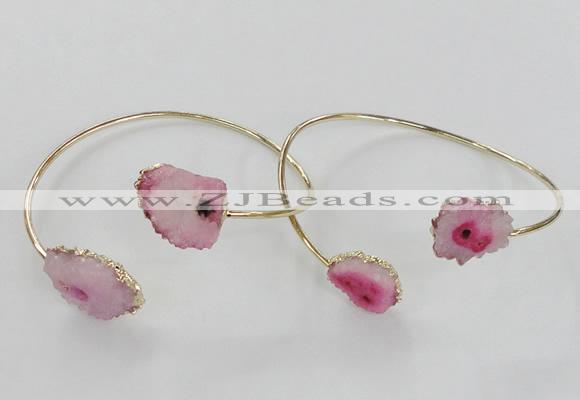 CGB835 13*15mm - 15*20mm freeform druzy agate gemstone bangles