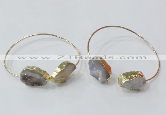 CGB840 15*20mm - 18*25mm freeform druzy agate gemstone bangles