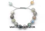 CGB8557 12mm round chrysocolla adjustable macrame bracelets