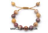 CGB8560 12mm round mookaite adjustable macrame bracelets