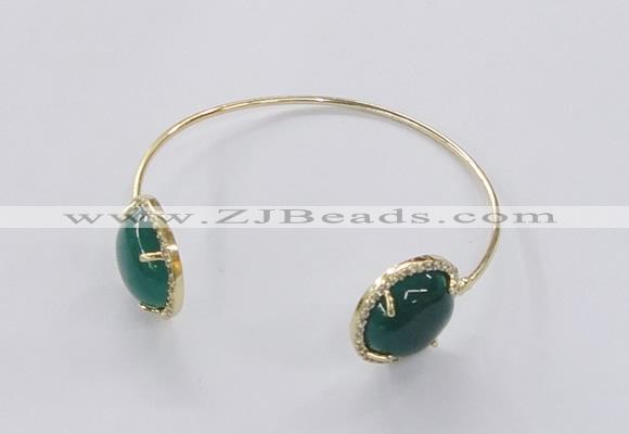 CGB857 15mm flat round agate gemstone bangles wholesale