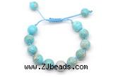 CGB8581 12mm round sea sediment jasper adjustable macrame bracelets