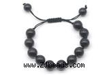 CGB8640 12mm round golden obsidian adjustable macrame bracelets