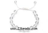 CGB8740 8mm,10mm round white crystal adjustable macrame bracelets