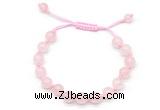 CGB8741 8mm,10mm round rose quartz adjustable macrame bracelets