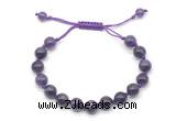 CGB8749 8mm,10mm round amethyst adjustable macrame bracelets