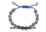 CGB8776 8mm,10mm round grade A labradorite adjustable macrame bracelets