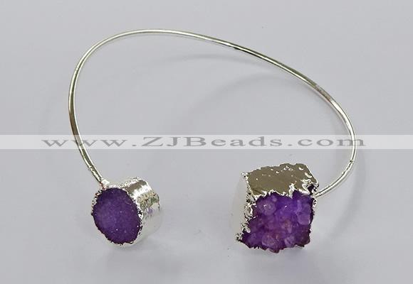 CGB889 12mm - 14*15mm freeform druzy agate gemstone bangles