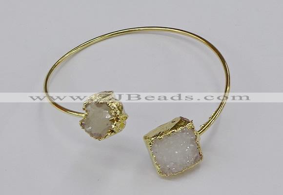 CGB895 12mm - 14*15mm freeform druzy agate gemstone bangles