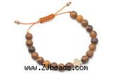 CGB9149 8mm, 10mm elephant skin jasper & cross hematite adjustable bracelets