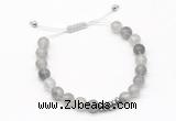 CGB9524 8mm, 10mm cloudy quartz & rondelle hematite adjustable bracelets