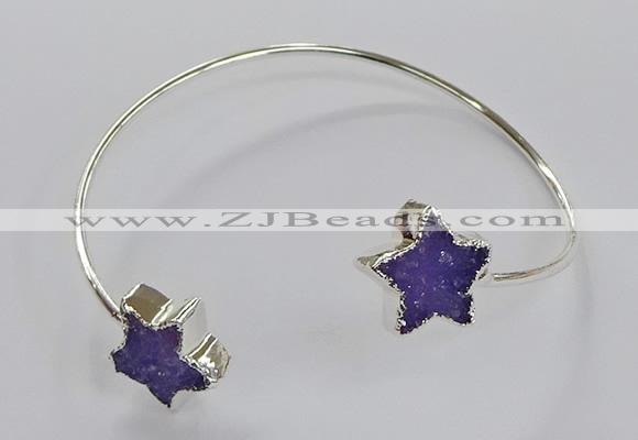 CGB969 15*15mm - 18*18mm star druzy agate bangles wholesale