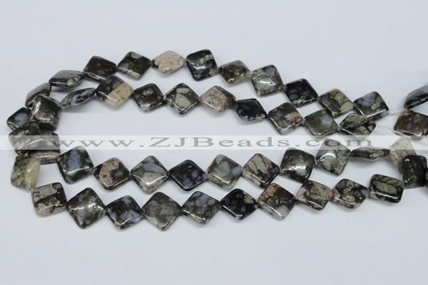 CGE01 15.5 inches 14*14mm diamond glaucophane gemstone beads