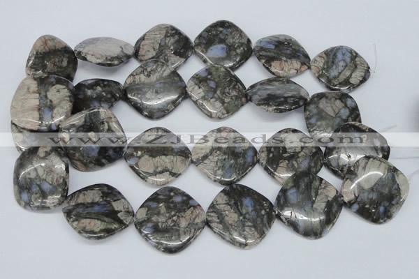 CGE02 15.5 inches 30*30mm diamond glaucophane gemstone beads