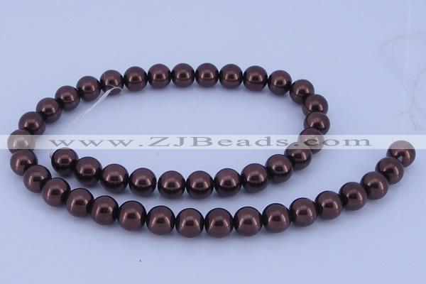 CGL114 10PCS 16 inches 8mm round dyed glass pearl beads wholesale