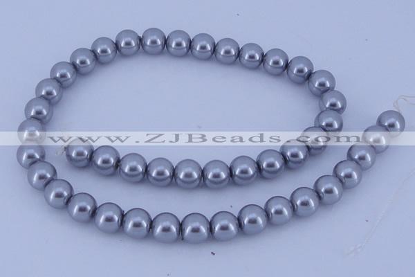 CGL192 10PCS 16 inches 4mm round dyed glass pearl beads wholesale