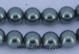 CGL216 5PCS 16 inches 12mm round dyed glass pearl beads wholesale