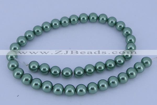 CGL226 5PCS 16 inches 12mm round dyed glass pearl beads wholesale