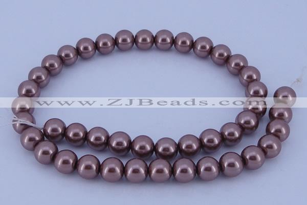 CGL394 10PCS 16 inches 8mm round dyed glass pearl beads wholesale