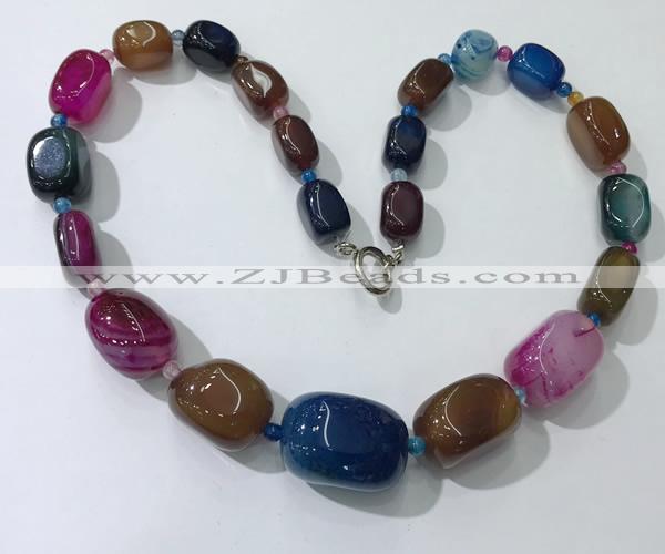 CGN111 20 inches 10*15mm - 20*30mm nuggets agate gemstone necklaces