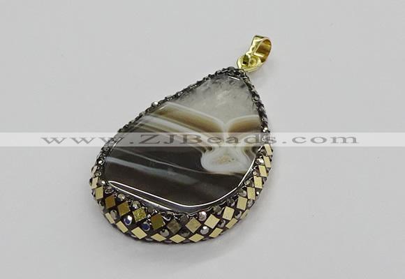 CGP3046 30*45mm - 35*60mm flat teardrop druzy agate pendants