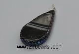 CGP3047 30*45mm - 35*60mm flat teardrop druzy agate pendants