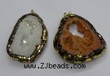 CGP3118 45*65mm - 55*70mm freeform druzy agate pendants