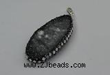 CGP3130 25*50mm - 25*55mm oval druzy agate pendants wholesale